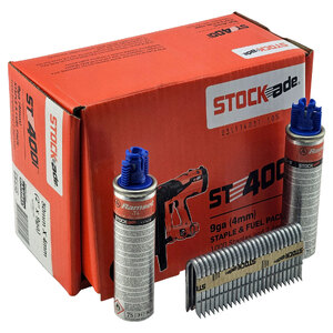 STOCKade 50mm x 4mm 1000 Barbed Staples & Fuel Pack