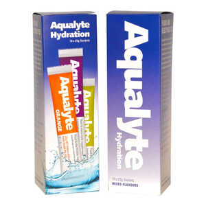 Aqualyte 10pc 25g Mixed Flavours Electrolyte Drink Powder Sachets