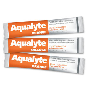 Aqualyte 50pc 25g Orange Electrolyte Drink Powder Sachets