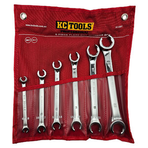 KC Tools 6 Piece 6-24mm Flare Nut Spanner Set | A13541