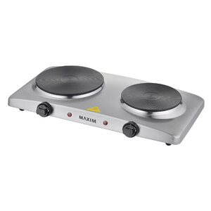 Maxim Portable Electric Stainless Steel Twin Hotplate Cooktop