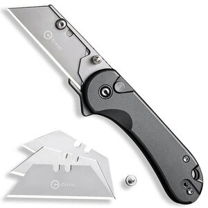 CIVIVI Elementum Button Lock Utility Folding Knife | Grey / Satin