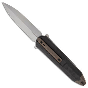 WE Knife Diatomic Frame Lock Folding Knife | Black & Bronze / Satin