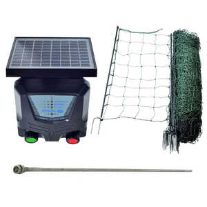 Nemtek 50m Sheep, Goat, Calf Netting & 3km Electric Fence Solar Energiser Kit