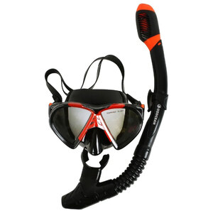 OzOcean 2pc Hayman Mask & Snorkel Set | Red & Black