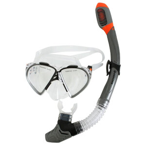 OzOcean 2pc Hayman Mask & Snorkel Set | Grey & Black