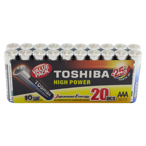 Toshiba 20-Pack High Power AAA Alkaline Batteries 