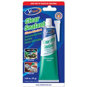 V-Tech 75g Clear RTV Silicone Adhesive Sealant